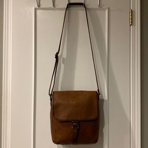 Fossil men shoulder messenger crossbody genuine leather bag adjustable strap